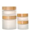 Tapa de Bambú Natural Botella Sellada de Vidrio Esmerilado Caja de Almacenamiento Clasificada Leche en Polvo Crema Gel Sub-empaque Almacenamiento Fácil de Transportar