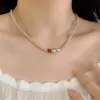 Collar de Perlas Dorado Champagne Estilo Nuevo 2026 con un Toque de Alta Gama, Elegante y Lujoso, Cadena Versátil para la Clavícula, Accesorio Sencillo para Mujeres