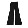 Pantalones de Yoga Ajustados Estilo Americano Levanta Glúteos para Primavera y Verano, Cintura Alta con Cordón, Ligeramente Acampanados, Adelgazantes, Alargan las Piernas, Casual Fitness de Largo Completo