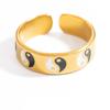 Anillo de Acero Inoxidable Transfronterizo para Mujer, No se Desvanece, Resistente al Aceite, Anillo Asimétrico, Lujo Accesible y Versátil Joyería de Mano Estilo Ins Chapada en Oro de 18 Quilates