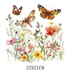 Venta al por mayor transfronteriza Acuarela Flor silvestre Mariposa Tinta blanca Estampado por transferencia de calor Patrón para ropa Pegatinas Logotipo por transferencia de calor Parches termoadhesivos