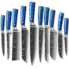 Amazon Transfronterizo Patrón Damasco Cuchillo de Chef Acero Inoxidable Juego de 10 Piezas Juego de Cuchillos Damasco