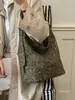 Bolso de axila casual de gran capacidad estilo coreano para mujer, nuevo bolso de lona con estampado de leopardo 2026, bolso tote cruzado casual