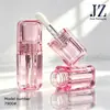 Jinze en stock cuadrado a través rosa barra de cepillo grueso tubo de brillo labial pared gruesa 4.2ml plástico tubo vacío material de embalaje