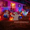 2027 Campo de Calabazas de Halloween Parche Metálico Estampado Patchwork Gigante Señal para Jardín Decoraciones para Jardín Exterior