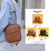 Bolso de hombre transfronterizo, piel sintética PU, estilo coreano, nuevo bolso de hombro, bolso cuadrado pequeño para commuting business casual, gran capacidad, bolso cruzado versátil