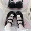 Verão 2025 Novos Sapatos de Couro Estilo Lolita com Solado Grosso Punk Uniforme Japonês de Estudante Mocassins Mary Jane