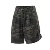Shorts Camuflados Desconstruídos Transfronteiriços para Homens, Calças de Trabalho Trendy de Verão Lavadas Marca Lumberjack, Calças de Cinco Pontos Retrô Americanas