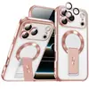 Adequado para iPhone 18 Promax, Capa de Celular Anti-Queda com Suporte Invisível, Capa Protetora de Carregamento Magnético para Apple 17