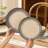 Juego de vajilla de cerámica estilo japonés, cuencos y platos con decoración bajo vidriado, cuencos de arroz para uso doméstico, platos de cena de alta gama, cuencos para fideos, cuencos para ensalada, cuencos para sopa