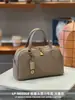 Bolsa de Bowling de Aguja para Mujer, Bolso Tote de Gran Capacidad, Bolso de Mano Moderno de Cuero Genuino de Primera Capa, Bolso de Hombro, Saco de Arena de Cuero de Primera Capa