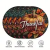 Temu Venta Caliente Transfronteriza Otoño Acción de Gracias Cosecha de Otoño Hoja de Arce Calabaza Bendición Manteles Individuales Fiesta Temática Decoración de Mesa