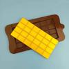 Molde de Silicone Grande para Waffle Retangular Xadrez Chocolate Bloco de Chocolate Decoração de Bolo Flip Candy Molde de Inserção Ovo