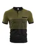 Camisa Polo de Manga Corta con Estampado de Rayas para Hombre de Verano Transfronteriza Amazon Camiseta de Manga Corta Camisa Polo Casual de Negocios