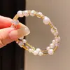 Pulseira vintage francesa com pérolas em forma de gota de água adornadas com diamantes, luxo leve com um toque de alta qualidade, pulseira elegante, joia requintada estilo princesa