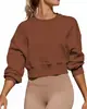 2026 Comercio Exterior Primavera y Otoño Mujer Casual Cuello Redondo Manga Corta Estilo Perezoso Top Versátil Holgado Sudadera de Manga Larga Venta al por Mayor