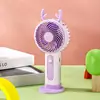 Ventilador de Mano Pequeño de Dibujos Animados Portátil Compacto de Tres Velocidades Carga USB Ventilador de Escritorio Transfronterizo para Amazon