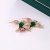 Atacado de Joias Broche Yan Shuangfei Liga de Cobre Incrustação Pérola de Água Doce Redonda Edison 9mm Corsage Joia de Peito