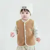Colete de Bebê Outono e Inverno Crianças Veludo Quente Colete Base Meninos e Meninas 1 Ano e 2 Crianças Pequenas Roupa Externa Colete de Bebê