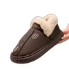 Pantuflas de algodón para hombre, impermeables de PU, estilo otoño/invierno, con talón cerrado, nuevo diseño 2026, adecuadas para usar en exteriores, de suela gruesa, cálidas y forradas con felpa para mayor comodidad, también disponibles en tallas para mujer