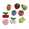 Fruta Brillante Simulada Fresa Cereza Aguacate Resina Accesorios de Joyería Pegamento Crema Material DIY Accesorios para el Cabello Accesorios para Zapatos