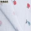 Algodón y cáñamo crepé doble capa gasa estampado de frutas tela para ropa de casa seersucker ropa de luna pijamas