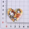 Nuezas Piezas de Resina con Estampado de Gatito Sentado Color Café y Cuadros para Accesorios DIY para Fundas de Celular, Pinzas para el Cabello y Parches para Zapatos de Madera