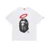 Fornecimento Atacadista Transfronteiriço de Marca Tendência de Comércio Exterior Algodão Puro Bape Cabeça de Macaco Tubarão Manga Curta Tubarão Macaco Camiseta