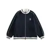 Estilo Novo Primavera e Outono Estilo Americano Colorido Gola Alta Jaqueta Baseball Moletom Cardigã Esportivo Casual Top Solto Jaqueta