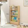 Estantería de Puerta, Estantería de Almacenamiento Multicapa de Madera Maciza Montada en Pared de Pie, Gabinete Delgado, Estantería para Libros Ilustrados Infantiles de Dormitorio, Estantería de Almacenamiento