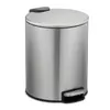 Cubo de basura de acero inoxidable con pedal Sala de estar Cubo doméstico Cubo redondo de almacenamiento Dormitorio Cocina Cubo de basura