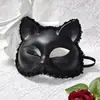 Festa de Halloween Transfronteiriça Máscara de Gata de Meio Rosto para Adultos Adereços de Festa Gata em Estoque