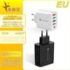 Cargador multipuerto PD con 4 puertos USB para teléfono móvil, 5,1 A, adaptador de panel plano angloamericano y europeo, exclusivo transfronterizo.