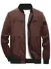 Chaqueta de Moda para Hombre Primavera y Otoño Casual Cardigan Delgado Personas de Mediana Edad y Jóvenes Cremallera Cuello Vertical Bordada Talla Grande Chaqueta