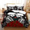 Juego de Cama Impreso Digitalmente de Calaveras para Pareja de Tres Piezas Niño Amazon Transfronterizo Juego de Tres Piezas Fabricante Venta al por Mayor