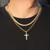 Joyería Transfronteriza Europea y Americana, Collar con Colgante de Cruz Incrustado de Diamantes Moderno y Sencillo, Cadena para Clavícula de Lujo Ligero y Alta Gama, Accesorios para Mujer