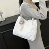 Bordado de Diamantes Moda Algodón 2025 Nuevo Estilo Coreano Trendy Casual Invierno Viaje al Trabajo Bolso Tote de Un Solo Hombro para Mujer