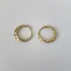 Pendientes de Aro Trenzado Lisos Minimalistas Versátiles de Plata 925 para Mujer, Sensación de Lujo Ligero de Gama Alta, Pendientes de Uso Diario, Exquisitos Accesorios de Moda para Orejas