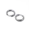 Pendientes de acero inoxidable al por mayor chapado al vacío círculo hebilla de oreja de doble cara Corea del Sur pendientes simples para mujer joyería de cabeza de acero de titanio