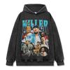 Camiseta de Manga Curta Estampada Hip-hop Retrô Transfronteiriça Mike Miller MacMiller Moletom com Capuz Gola Redonda Versátil High Street