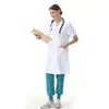 Bata Blanca de Doctora Manga Larga Invierno Engrosada Uniforme de Enfermera para Laboratorio Químico Ropa de Trabajo Bata de Aislamiento para Graduados Corta