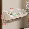 Estante de Pared para Dormitorio Estantería de Pared Montada en Pared Almacenamiento en Pared sin Clavos Esencial para Dormitorio Cesta Colgante para Cabecera de Litera