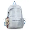 Mochila de viagem de verão suave e chamativa para meninas, bolsa de compras estilo coreano xadrez pequeno com design de bolhas texturizadas