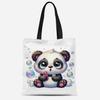 Amazon Transfronterizo Bolsa de Lona de Panda de Dibujos Animados Nueva y Linda Bolso de Mano para Estudiante y Trabajador de Oficina Bolsa de Viaje al Trabajo Al por Mayor
