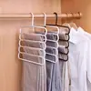 Cabide de Calças Multifuncional Reforçado de Cinco Camadas Antiderrapante Multicamadas para Guarda-roupa Doméstico Pendurar Calças Cachecol Armazenamento Cabide de Calças Pendurar Calças