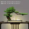 Nuevo pino de bienvenida de simulación china bonsái decoración de oficina planta verde decoración de entrada sala de modelos hotel micro paisajismo