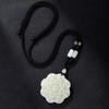Pingente de Jade Natural Xinjiang Hetian Verde Branco Jade Lotus Colar Pingente Pingente de Lótus Pingente de Colar Feminino Jade Lotus Canopy