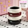Papelera de Gran Capacidad y Estilosa para Uso Doméstico, Nuevo Modelo 2025, Cubo Sanitario Lindo Estilo Ins con Ruedas para Sala de Estar y Dormitorio