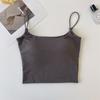 Cinza pequeno Camisole terno feminino base interna com almofada peito Strapless bonito sutiã traseiro uma peça exterior vestir roupas de verão