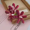 Z Flores Artificiales de Lirio Pegadas DIY Pasador Tocado para el Cabello Materiales Set de Regalo Ramillete Flor de Muñeca Decoración de Boda Flores Falsas